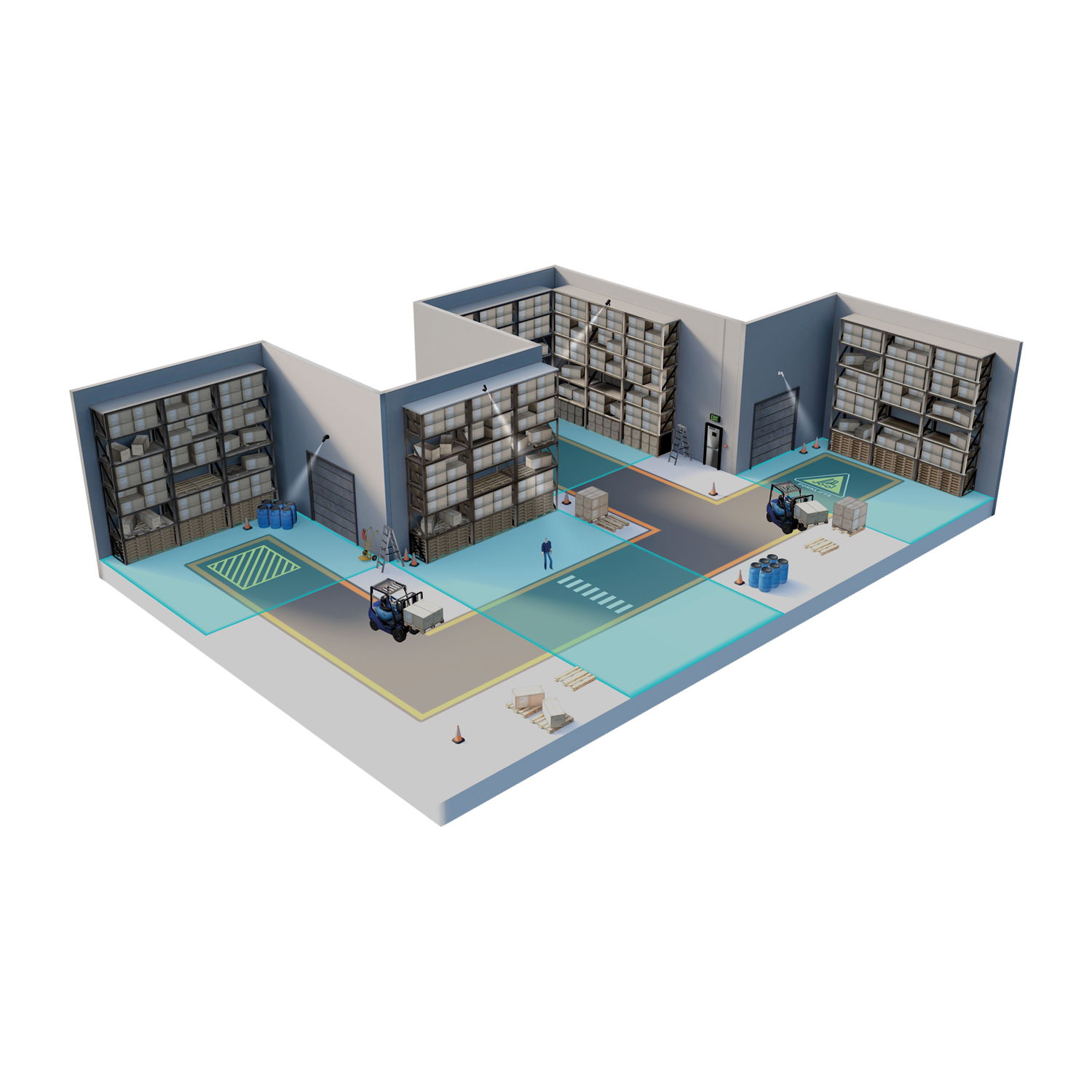 Image of the Projected Image virtual warehouse model.