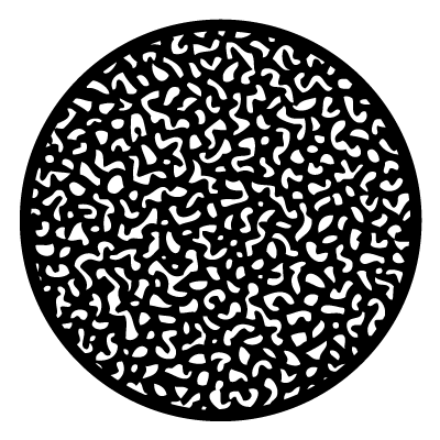 White small squiggly lines on a black circle gobo.