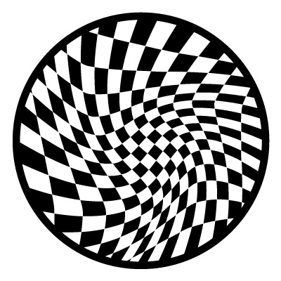 Wavy chessboard circle gobo.