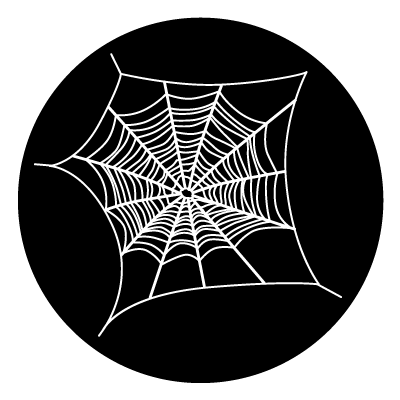 White wide cobweb on a black circle gobo.