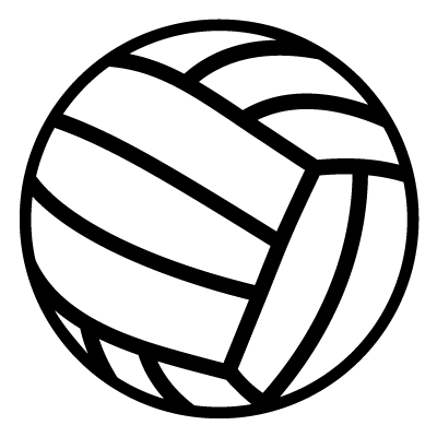 White volleyball on a black circle gobo.