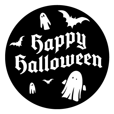 Happy halloween ghost and bat gobo.