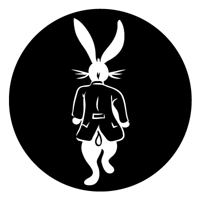 Rabbit in a suit jacket gobo.