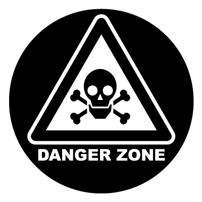 Danger zone safety signage gobo.