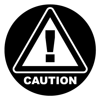 Caution safety signage gobo.