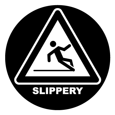 Slippery wet floor safety signage gobo.