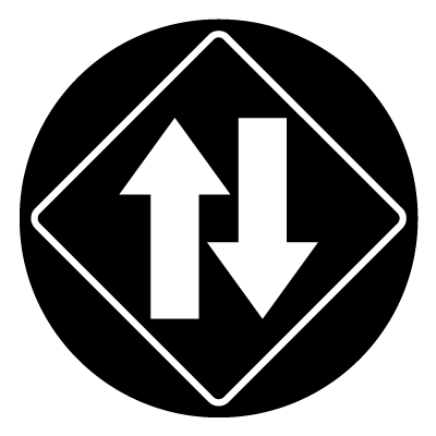 Diamond '2 way direction' safety signage gobo.