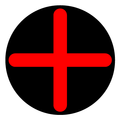 Red crossroads safety signage gobo.