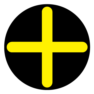 Yellow crossroads safety signage gobo.