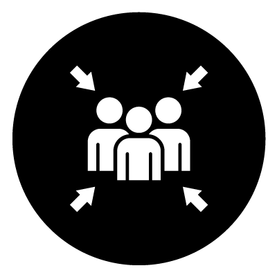 Square assembly point safety signage gobo.