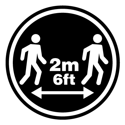 2m 6ft social distancing signage gobo.