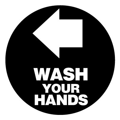 Wash your hands left safety signage gobo.