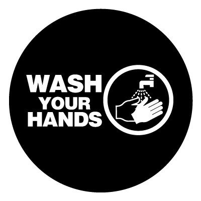 Hand wash station safety signage gobo.