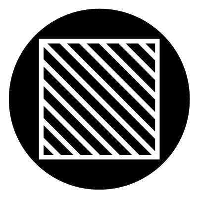 Square hatching safety zone safety signage gobo.