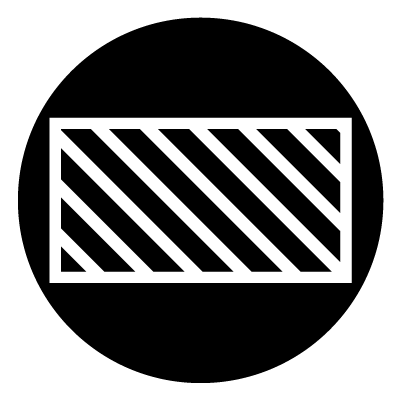 Rectangle hatching safety zone safety signage gobo.