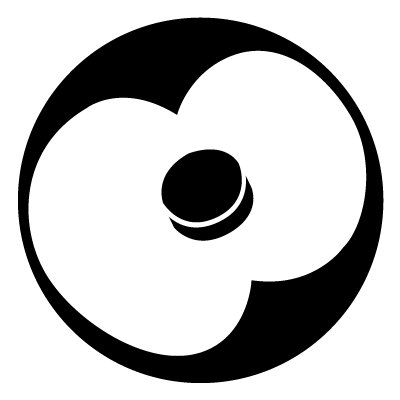 Large white silhouette of a paper poppy on a black circle gobo.