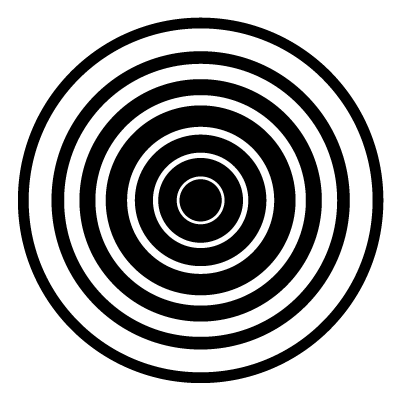 6 white rings in decreasing size gobo.