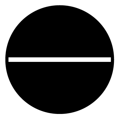 Thin horizontal white line on a black circle gobo.