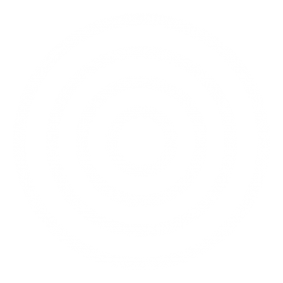 White circle surrounded by 3 white circle outlines on a black circle gobo.