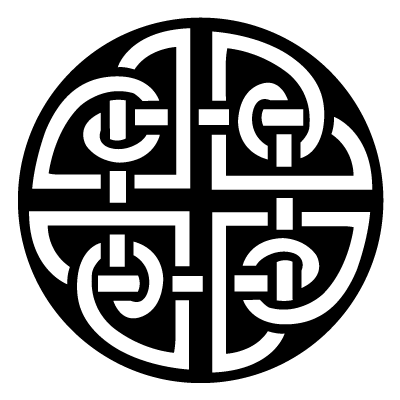 White Celtic circular pattern on a black circle gobo.