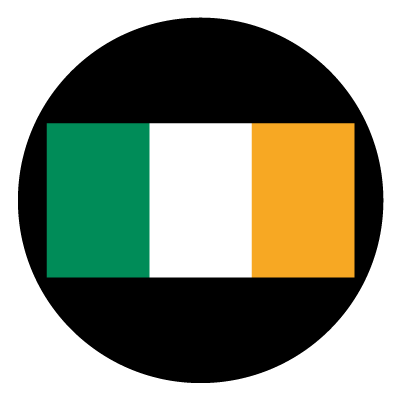 Ireland flag on a black circle gobo.