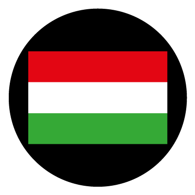 Hungary flag on a black circle gobo.
