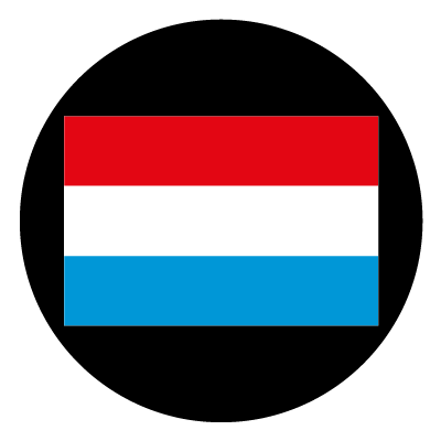 Luxembourg flag on a black circle gobo.