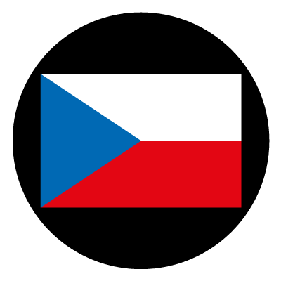Czech Republic flag on a black circle gobo.