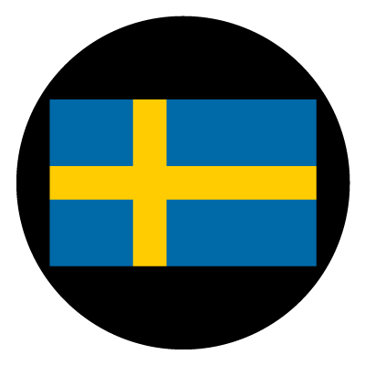 Sweden flag on a black circle gobo.
