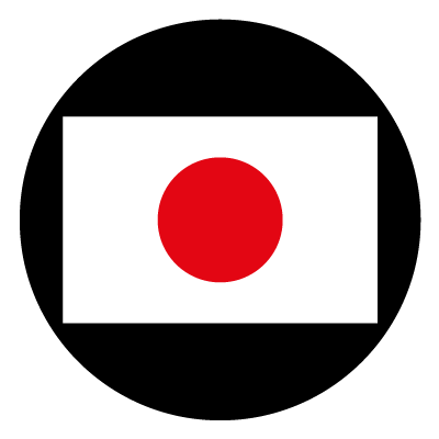 Japan flag on a black circle gobo.