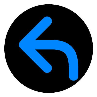 Blue wayfinder turn left safety signage gobo.