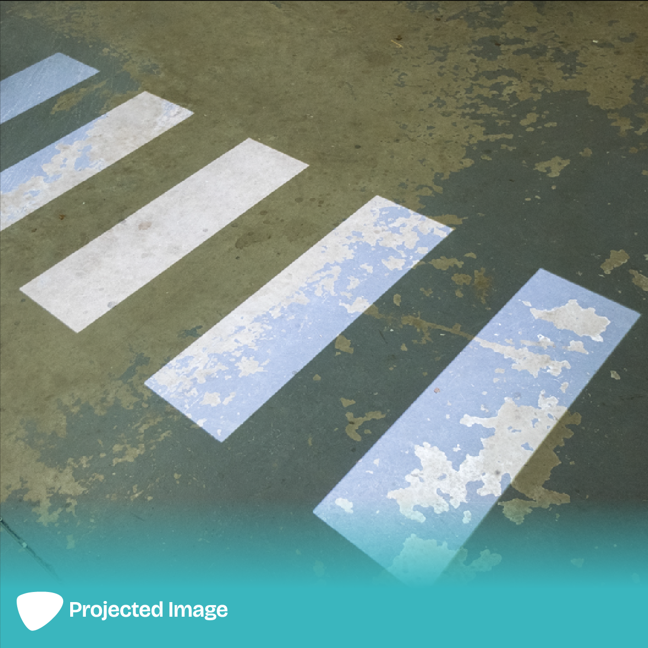 Projection of a zebra crossing on a floor