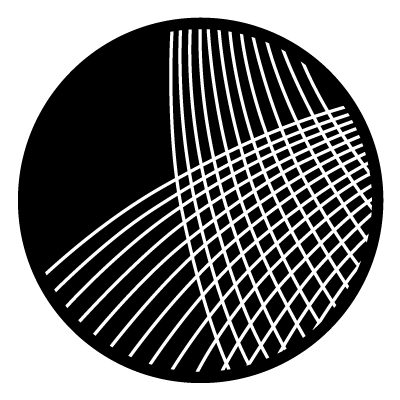 Overlapping narrow white lines in the corner of a while circle gobo.