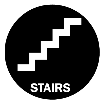 Stairs safety signage gobo.