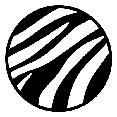 White zebra stripes on a black circle gobo.