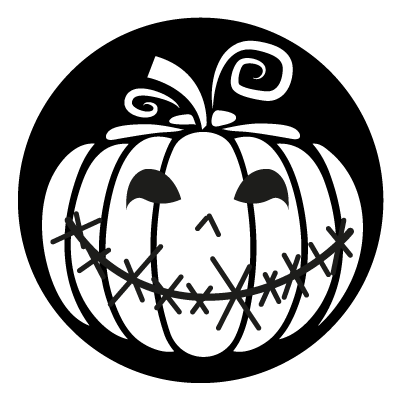 Pumpkin with stitched mouth gobo.
