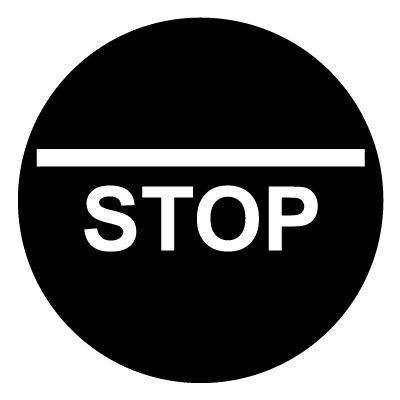 White stop line safety signage gobo.