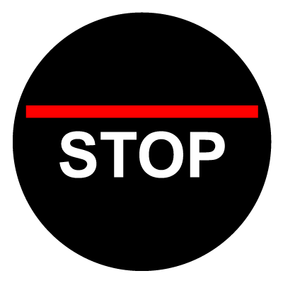 Red stop line safety signage gobo.