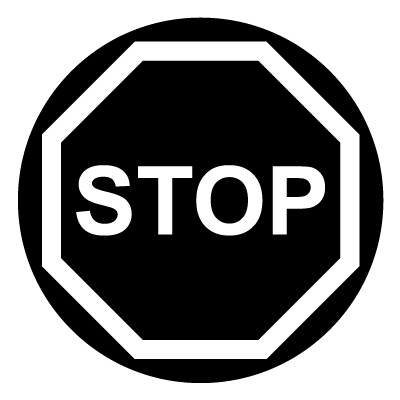 White stop sign safety signage gobo.