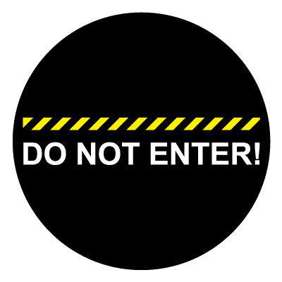 Yellow 'Do not enter!' safety signage gobo.