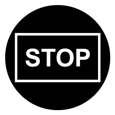 Rectangle stop sign safety signage gobo.