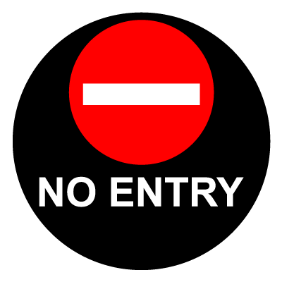 Red No entry safety signage gobo.