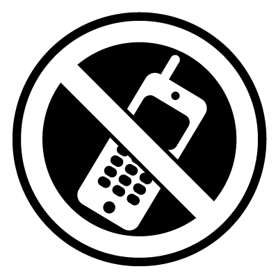 No mobile phones safety signage gobo.