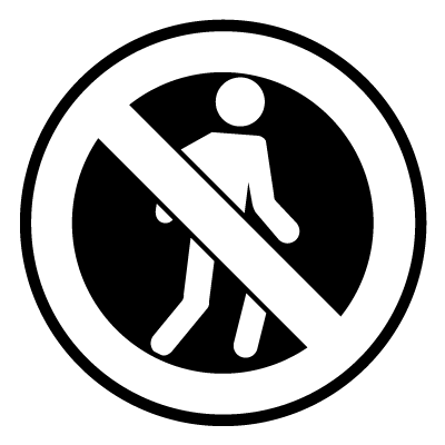 No pedestrians safety signage gobo.