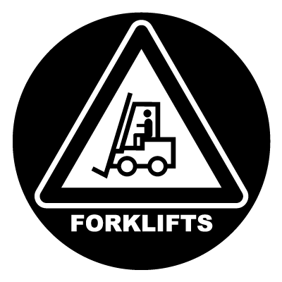 Forklift safety signage gobo.