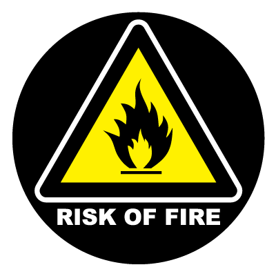 Risk of Fire | Safety Signage Gobos | Projected Image