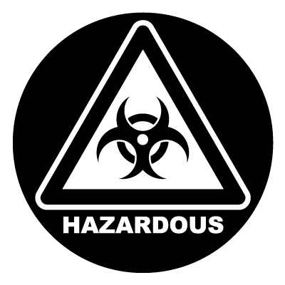 Hazardous safety signage gobo.