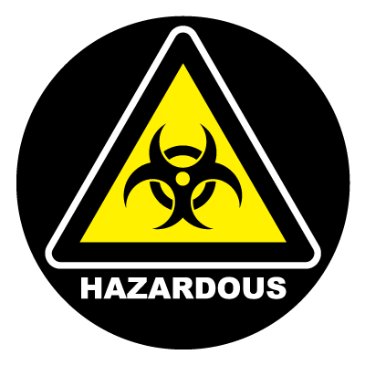 Yellow 'Hazardous' safety signage gobo.