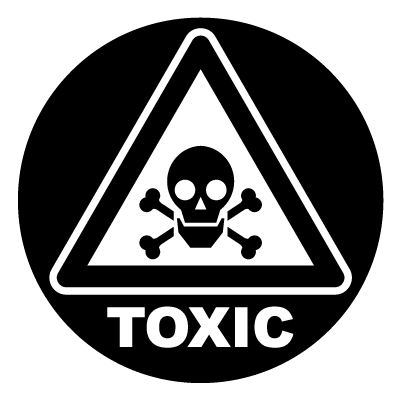 Toxic safety signage gobo.