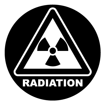 Radiation safety signage gobo.